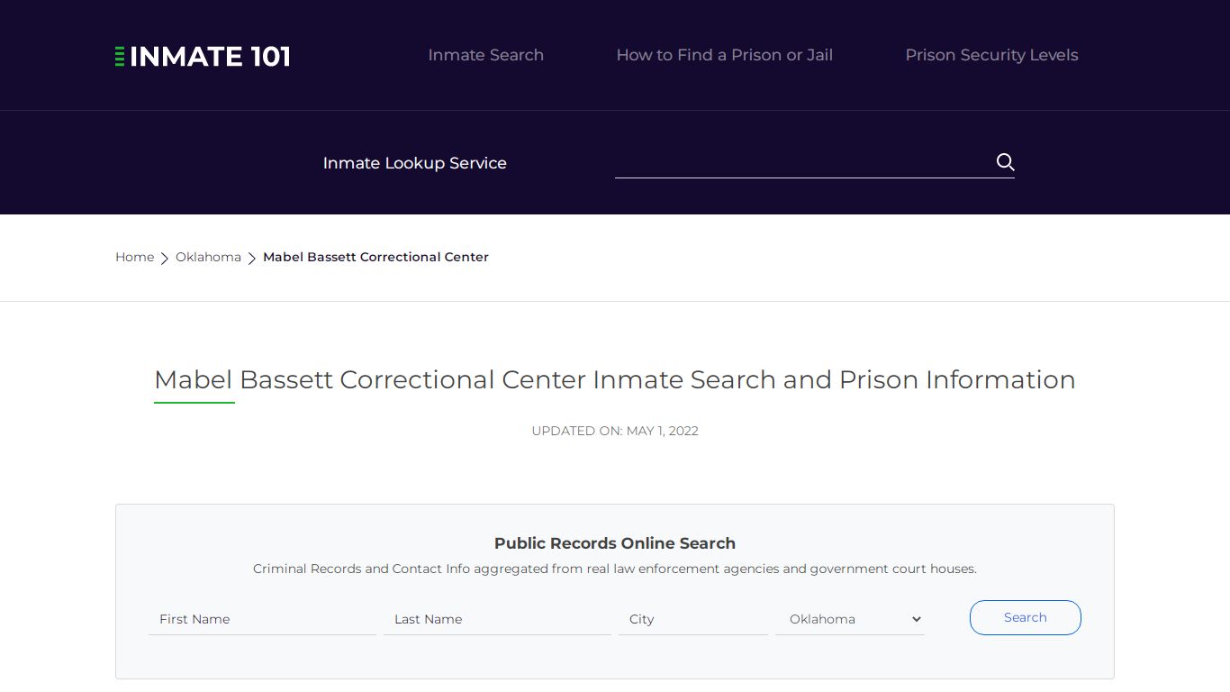 Mabel Bassett Correctional Center Inmate Search ...